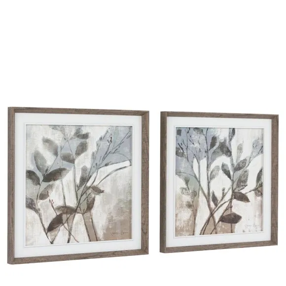 Cedar and Sage Set of 2 Botanical Form Framed Canvases 6