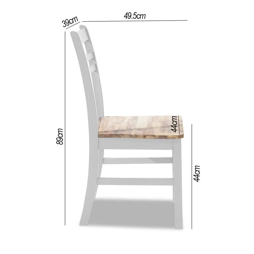 Statement Furniture Florence Country Style Wooden Chairs Set of 4 in White 2