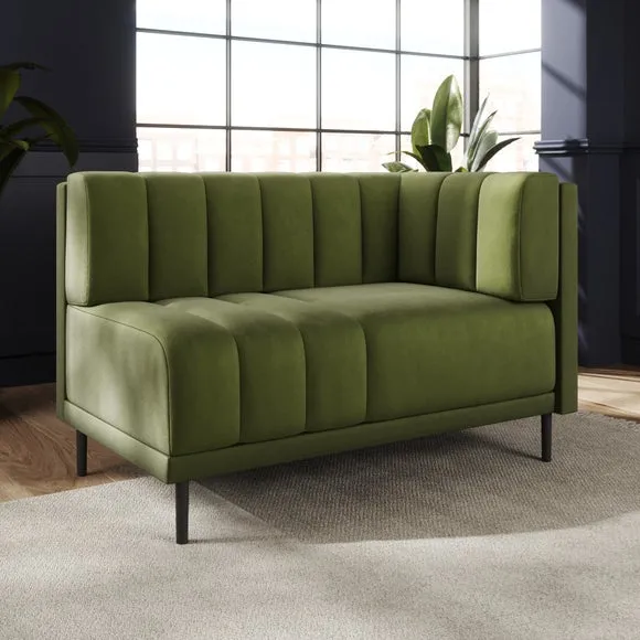 Amali Corner Dining Bench, Matte Plush Velvet 2