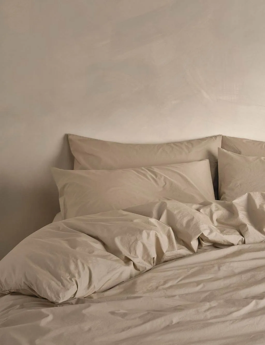 Bedfolk Pure Cotton Washed Duvet Cover Light Brown