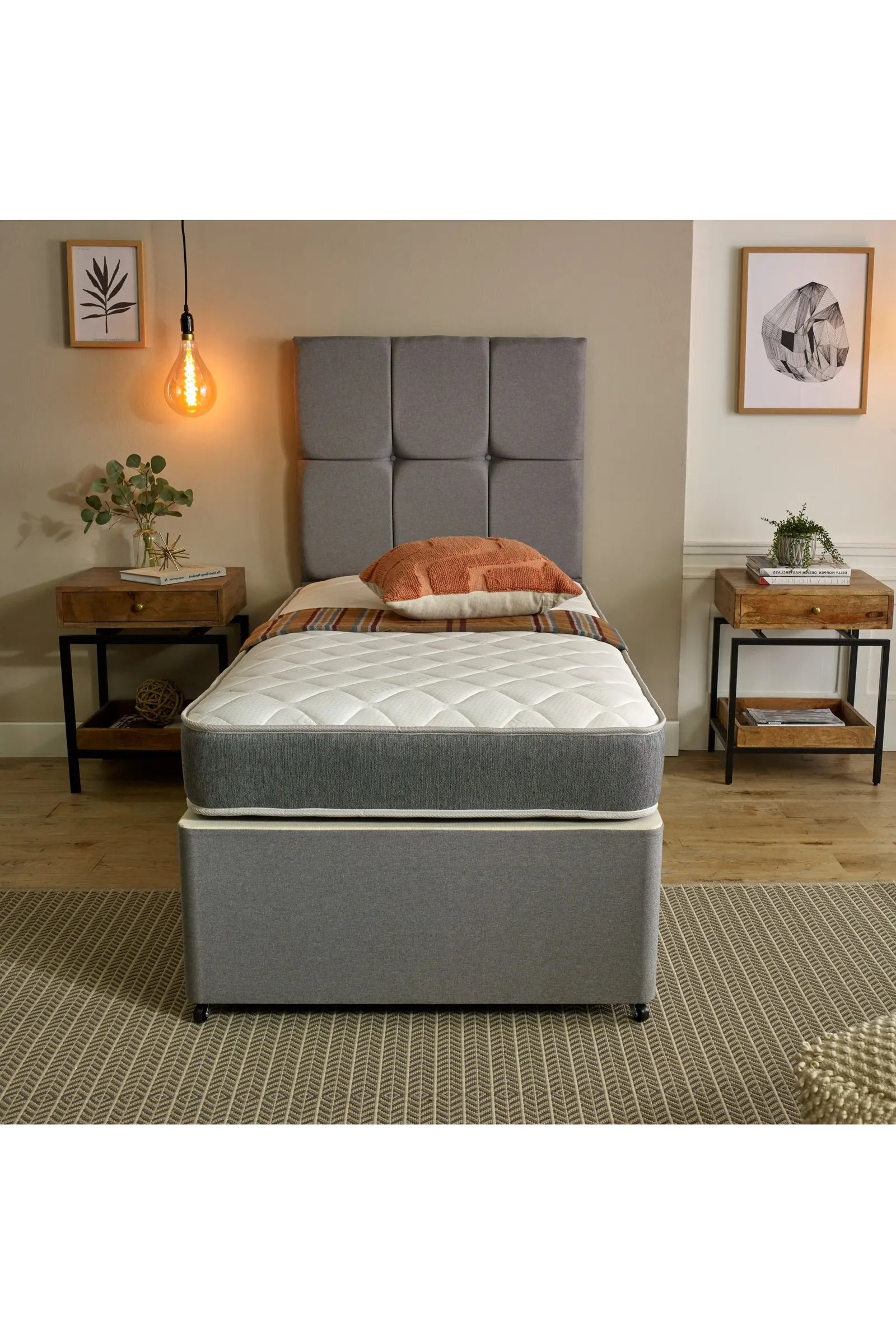 eXtreme Comfort Ltd Cooltouch Essentials Grey Memory Foam Hybrid Spring Mattress in Mid Grey 2