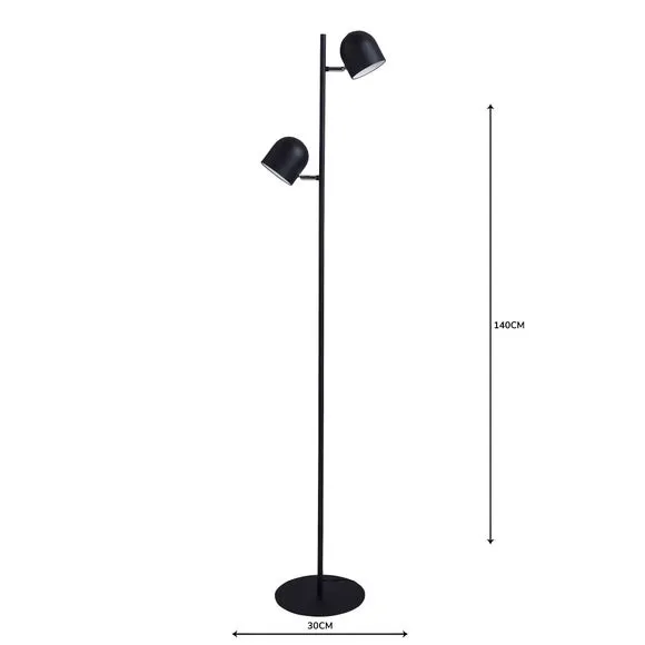 Harme 2 Light Black Touch Dimmable Floor Lamp 5