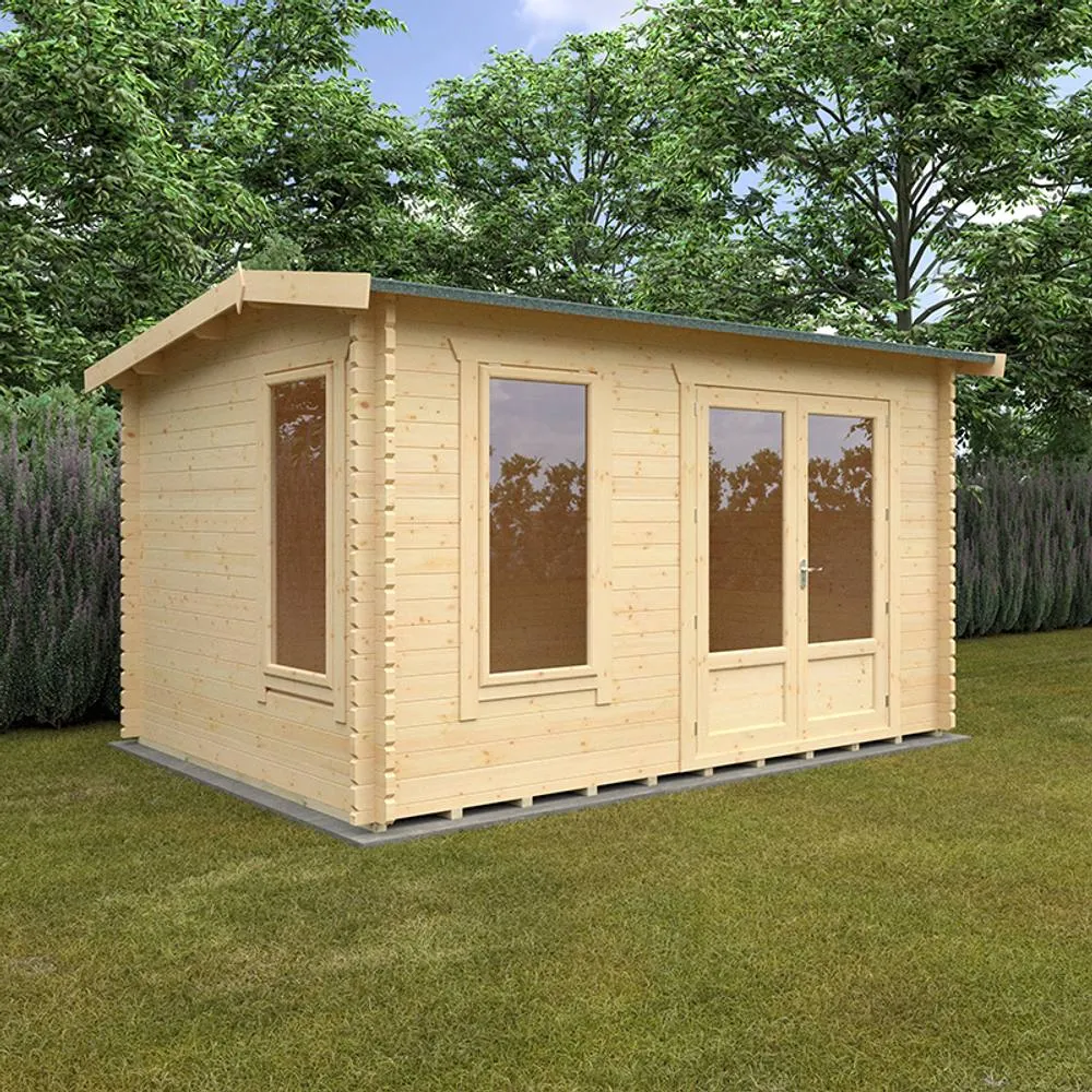Buttercup Farm 14x10w The Longleat Plus 44mm Cabin - L415 x W295 x H247 cm in Natural 2