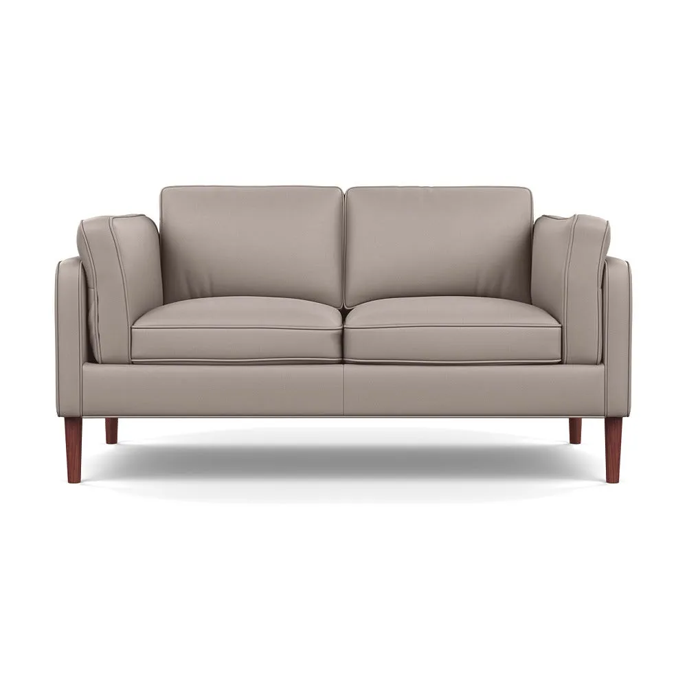 Heal's Sonno 2 Seater Leather Grain Light Grey 060 Walnut Feet 1