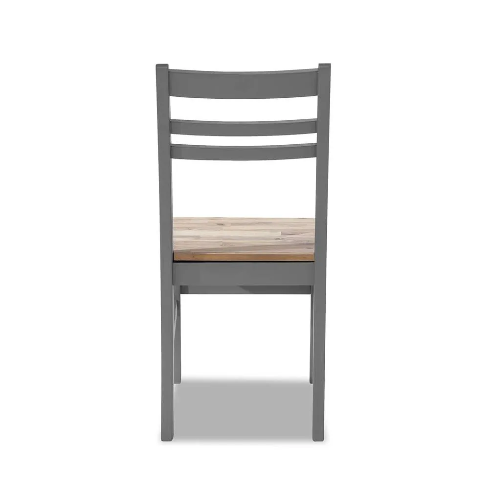 Statement Furniture Florence Country Style Wooden Chairs Set of 4 in Light Grey 5