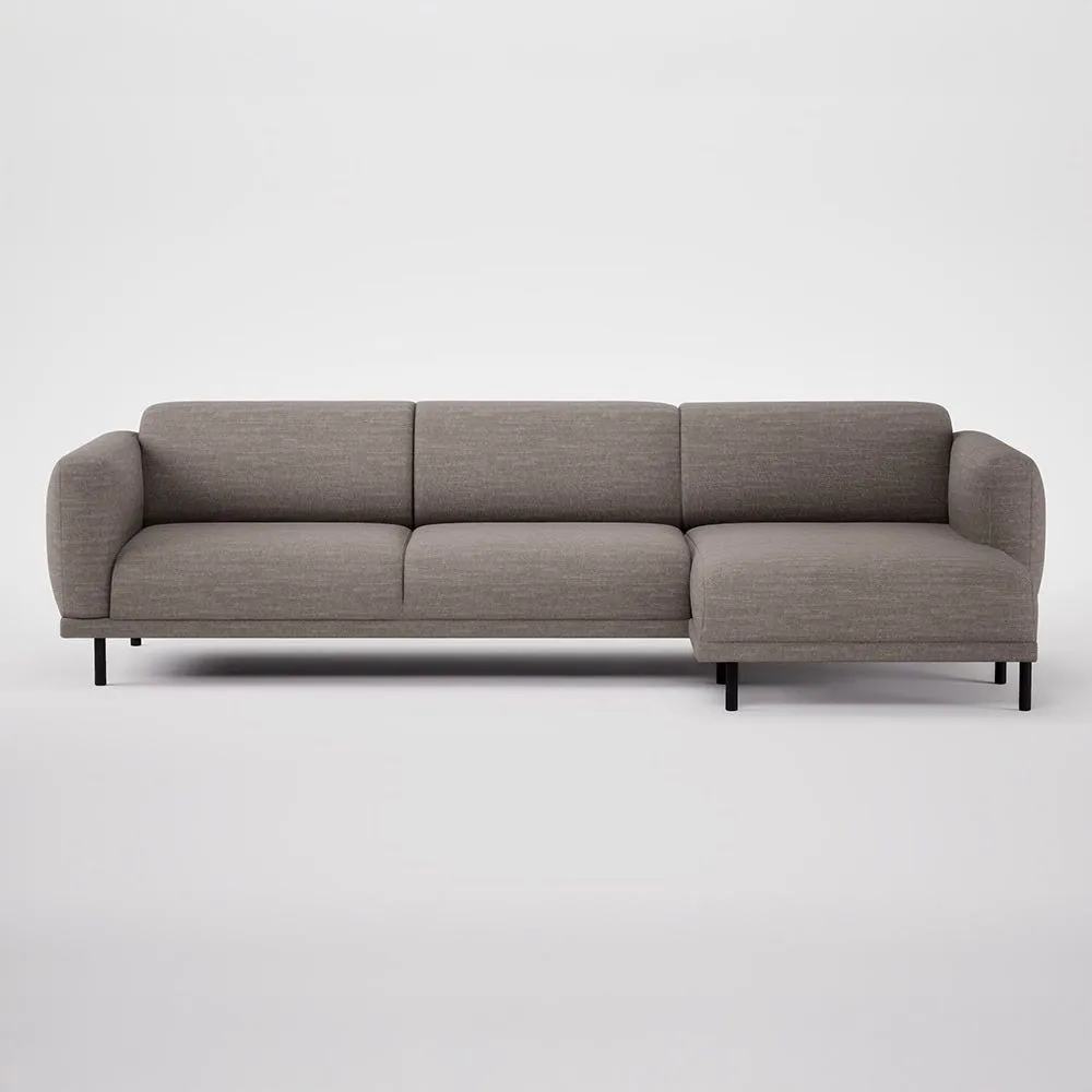 Heal's Harri 3 Str Chaise Sofa RHF Broadweave Pebble 1
