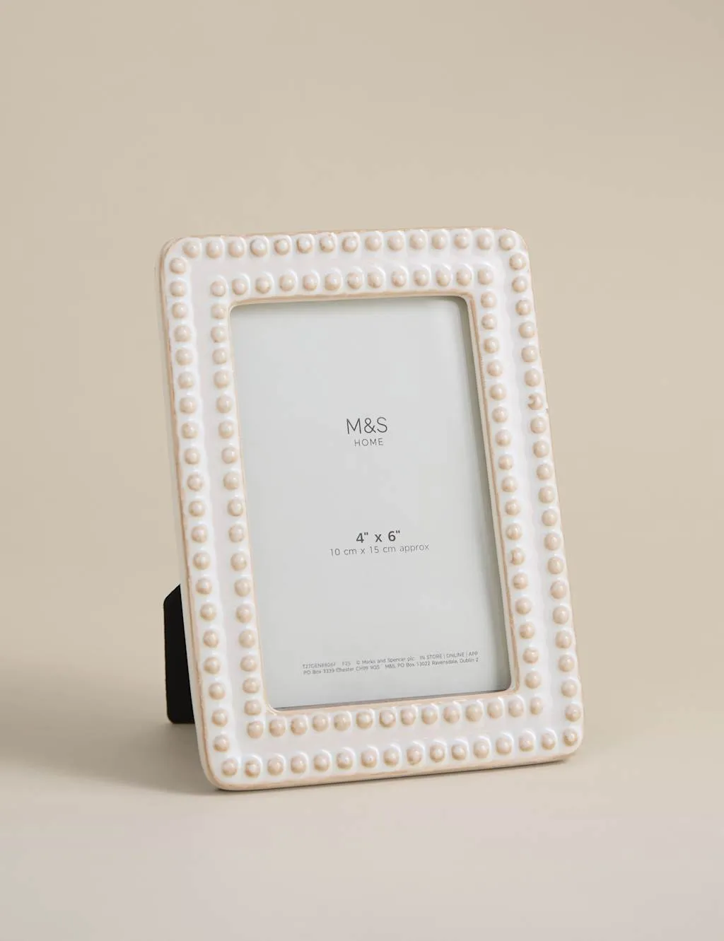 M&S Ceramic Bobble Photo Frame 4x6 inch Cream
