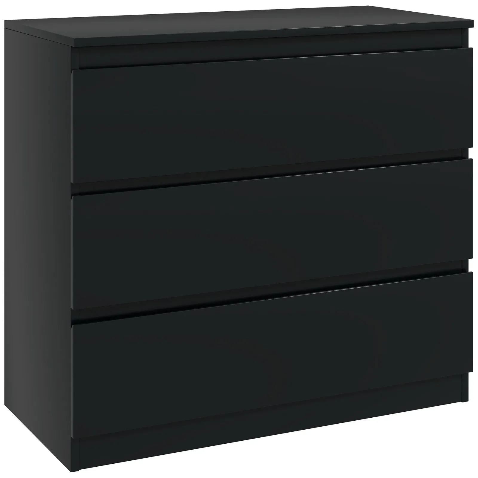 HOMCOM Chest of Drawers, 3 Drawer Storage Cabinet Unit for Bedroom in Black 2