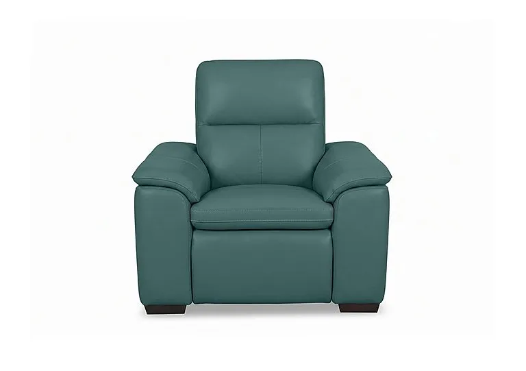 Relax Leather Power Recliner Armchair with Power Headrest - Lake Green - Sofas and Armchairs - In Time for Christmas