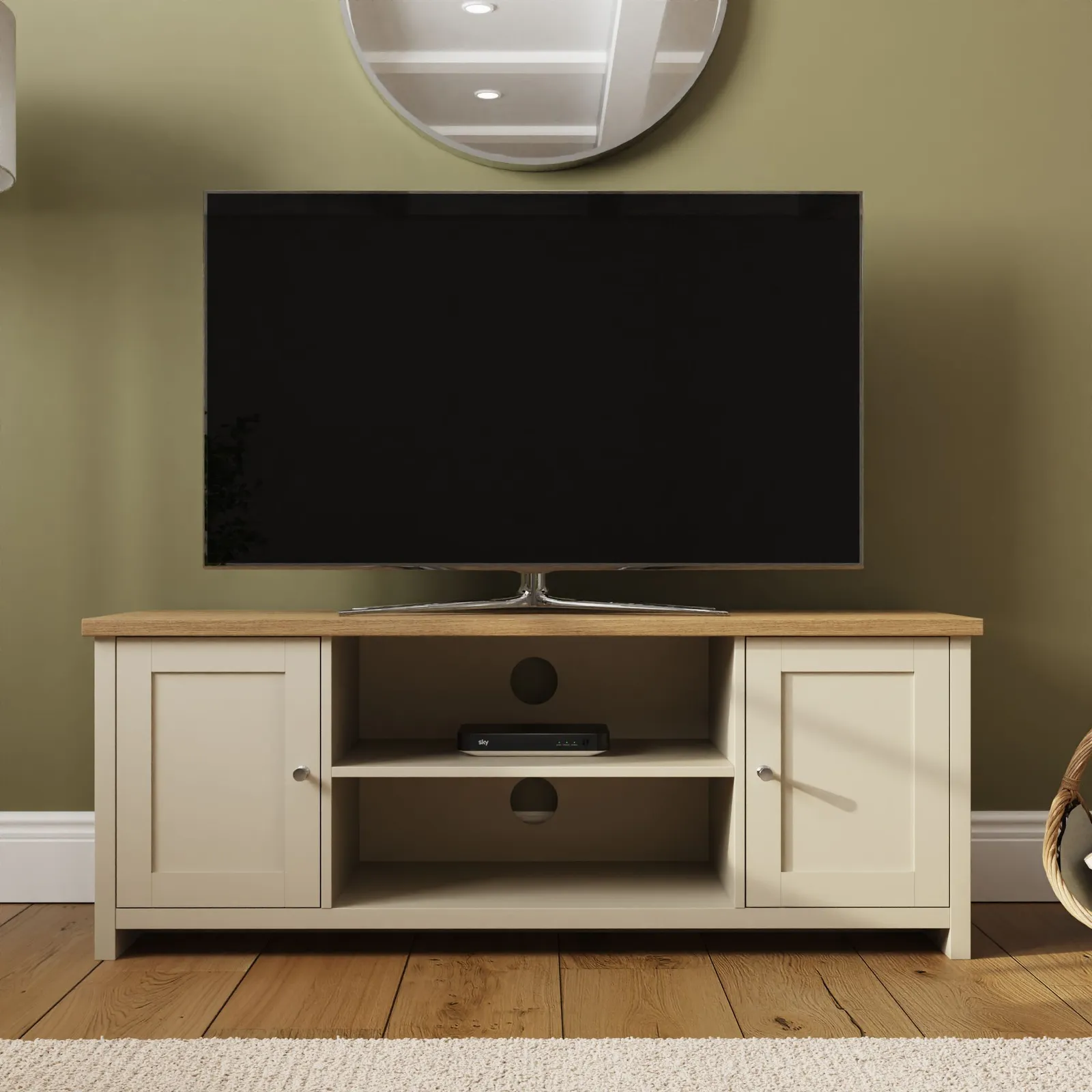 GFW Lancaster Large TV Cabinet in Cream 1