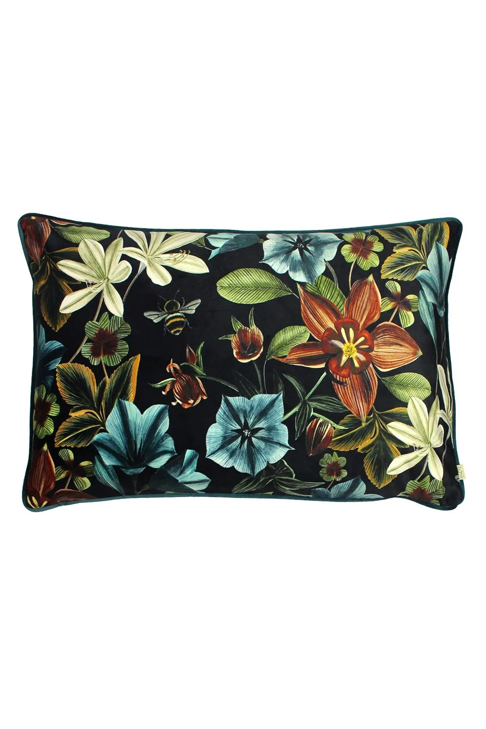 Evans Lichfield Midnight Garden Floral Printed Cushion in Teal