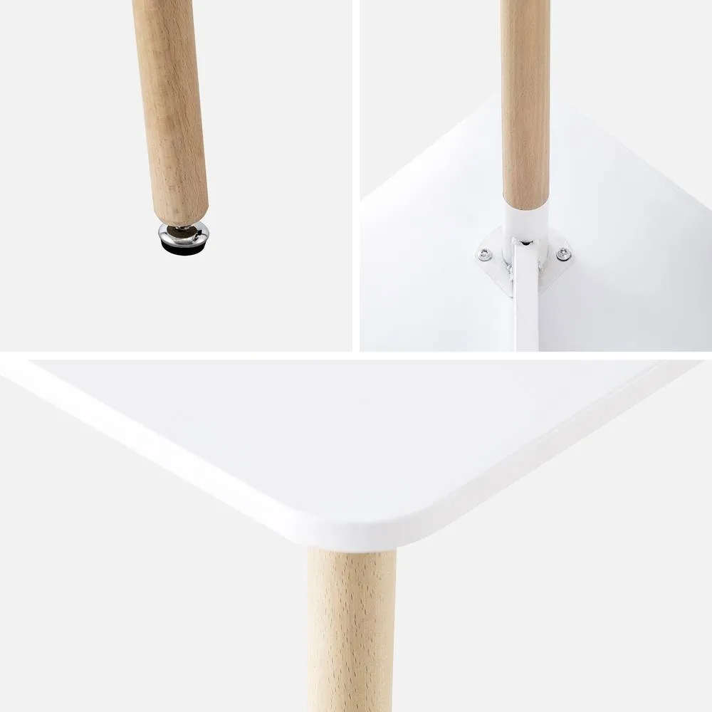 sweeek Scandinavian square dining table wood 2 seats in White 3