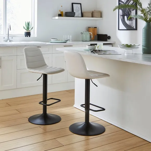 Ralph Adjustable Height Bar Stool, Faux Leather 2