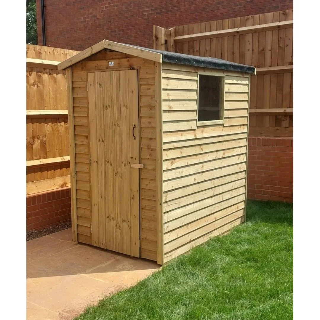 Churnet Valley Garden Furniture Ltd 6 x 4 Feet Budget Garden Shed with 1 Window - Timber in Brown