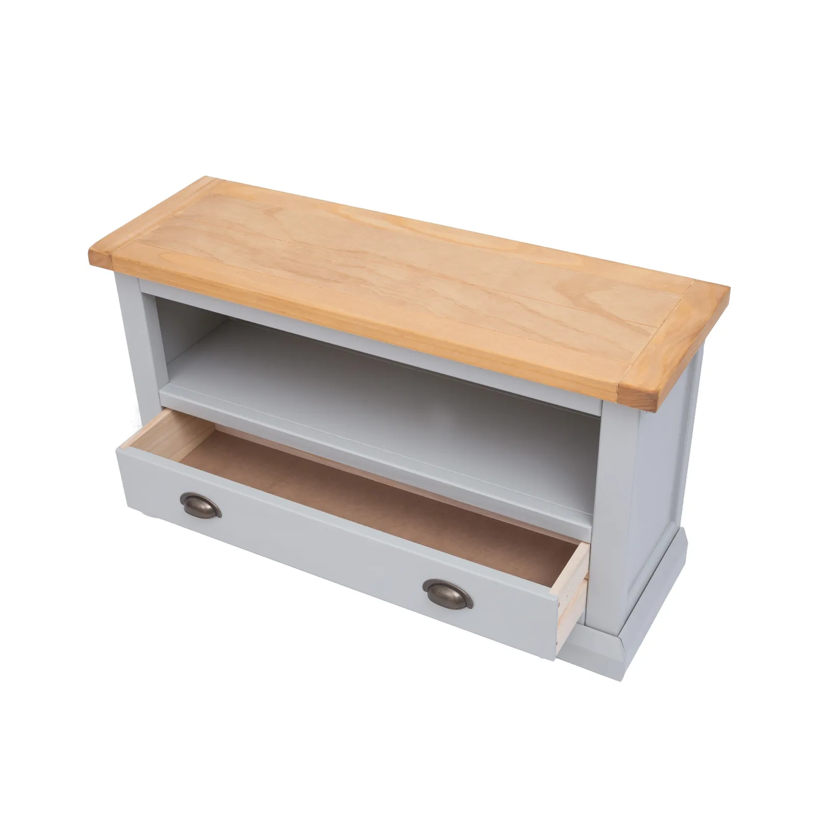 Cabinet Bits Loreo Light Grey 1 Drawer TV Cabinet Brass Cup Handle 4