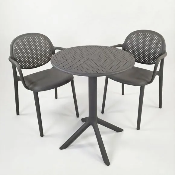 Bergen Round Bistro Table with 2 Stina Armchairs 2