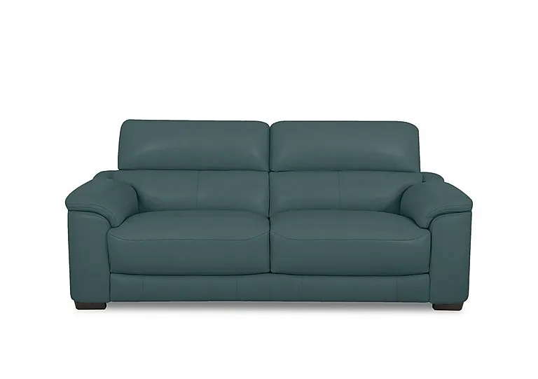 Nova Leather 3 Seater Sofa - BV Lake Green