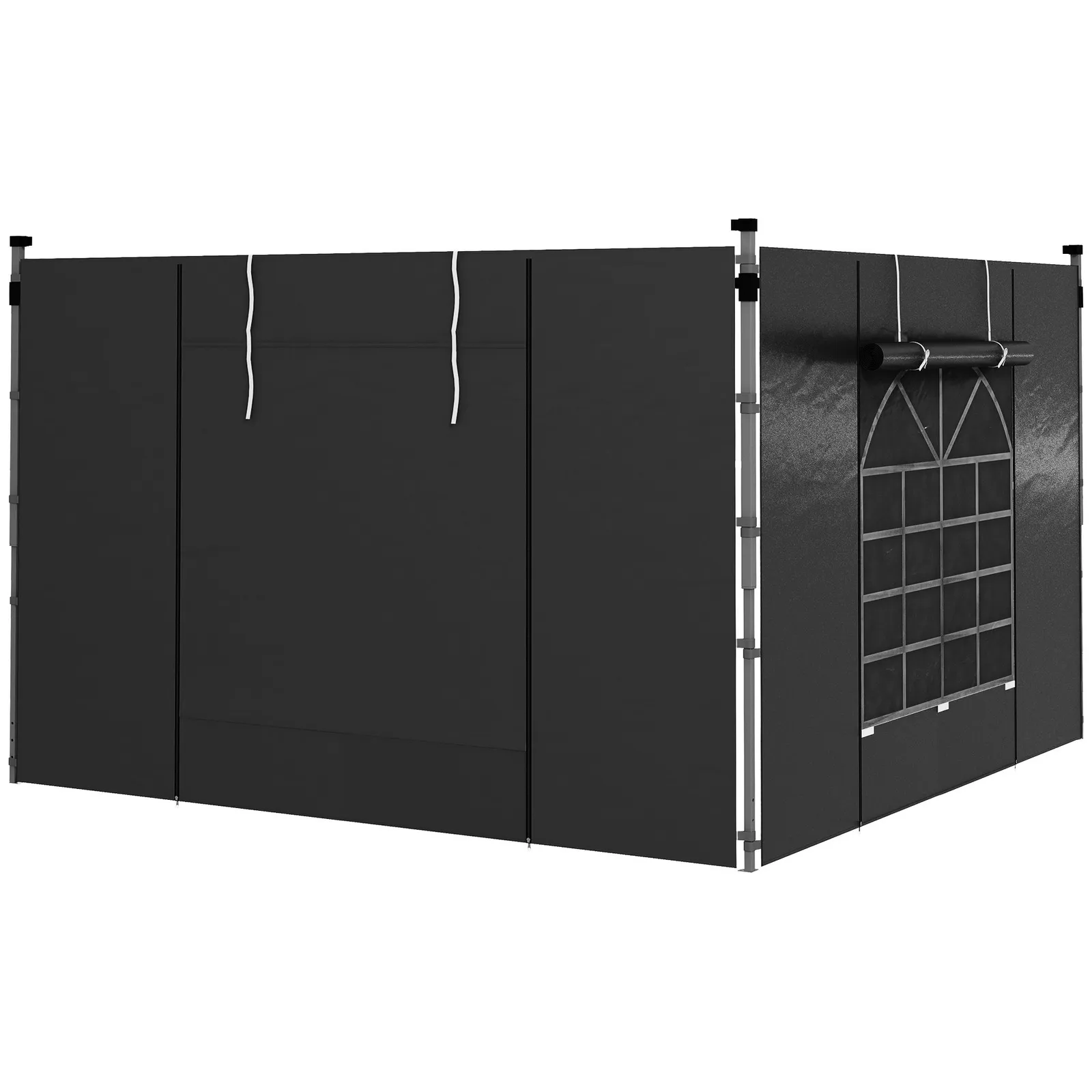 OUTSUNNY 3x3(m) or 3x6m Pop Up Gazebo Side Panels Replacement, 2 Pack in Black 2