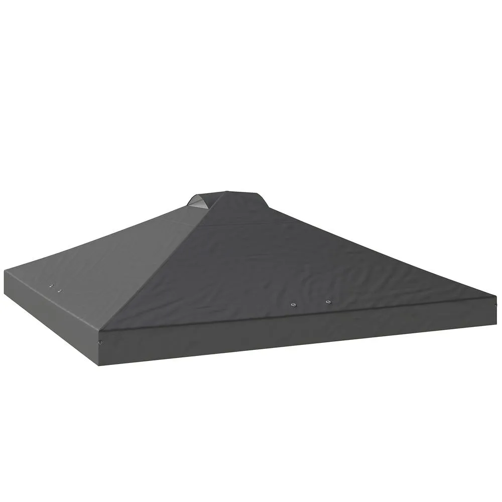 OUTSUNNY Gazebo Roof Replacement UV50+ Waterproof 3x3(m) Dark Grey