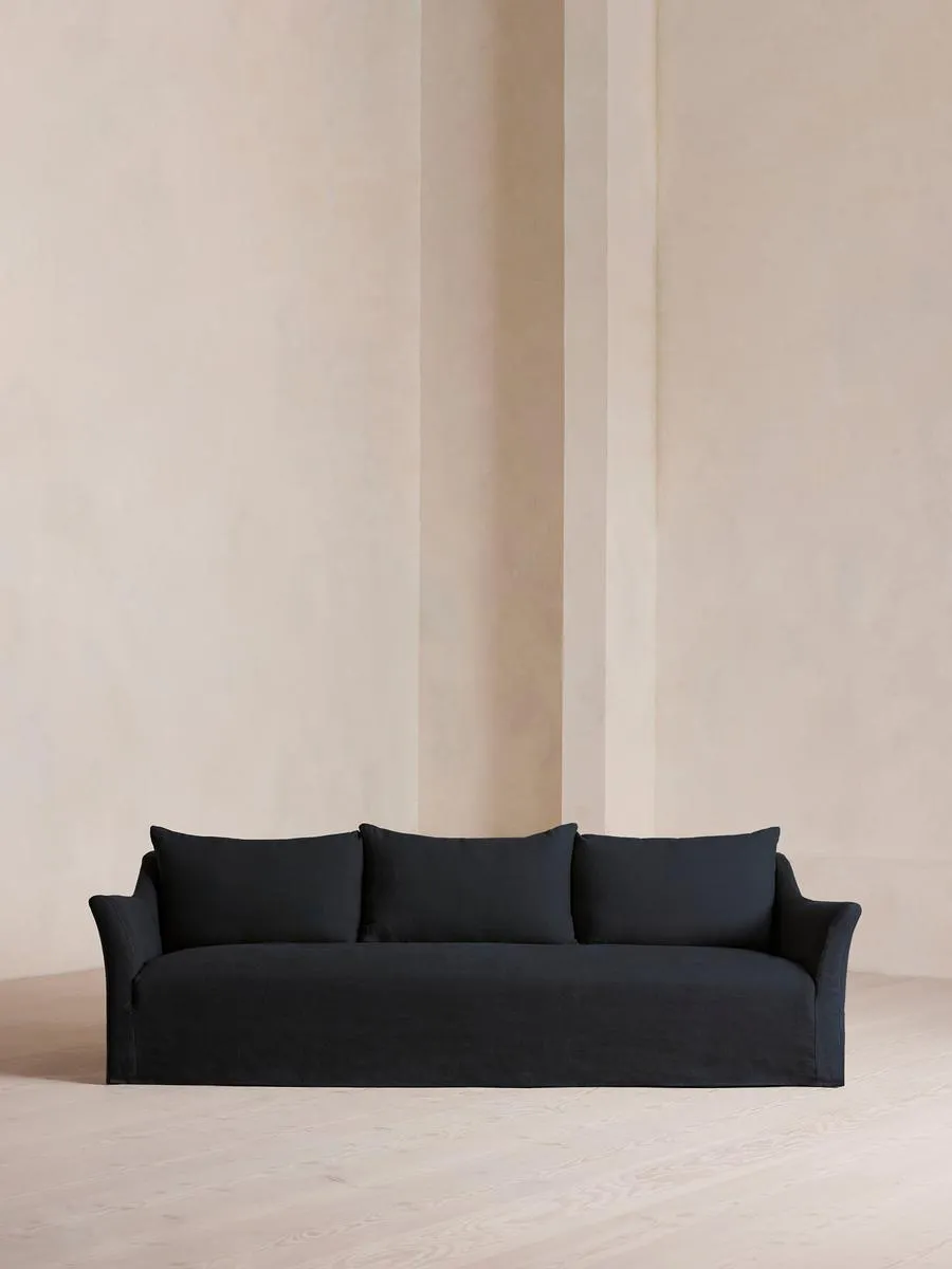 Roma Four Seater Sofa, Linen, Indigo