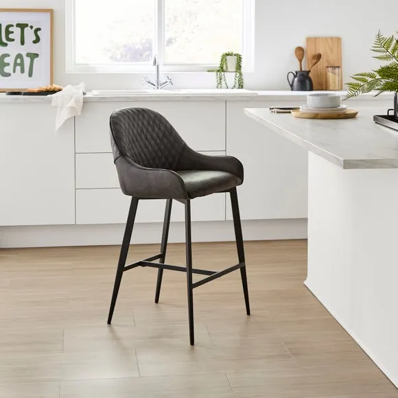 Hudson Bar Stool, Faux Leather