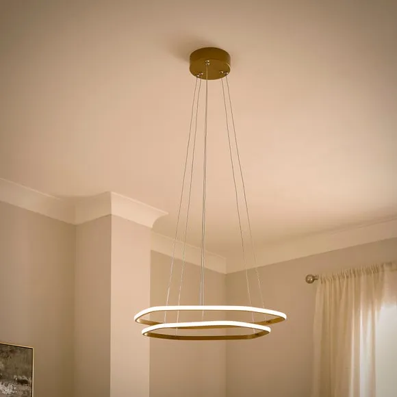 Puddle Double Hoop 2 Light Adjustable LED Ceiling Light 2
