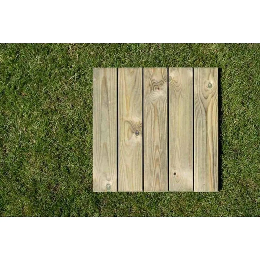 Buttercup Farm Decking Kit 1m (1 Frame & 4 Tiles) - Timber - L100 x W100 x H6.5 cm in Brown 4