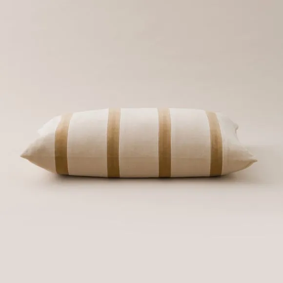 Clara Pencil Stripe Velvet Rectangle Cushion 4
