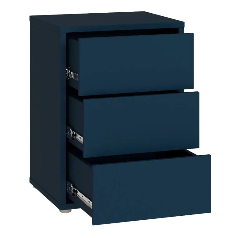 Furniture To Go Alice Springs Bedside Cabinet with 3 Drawers Push-Open in Navy 5