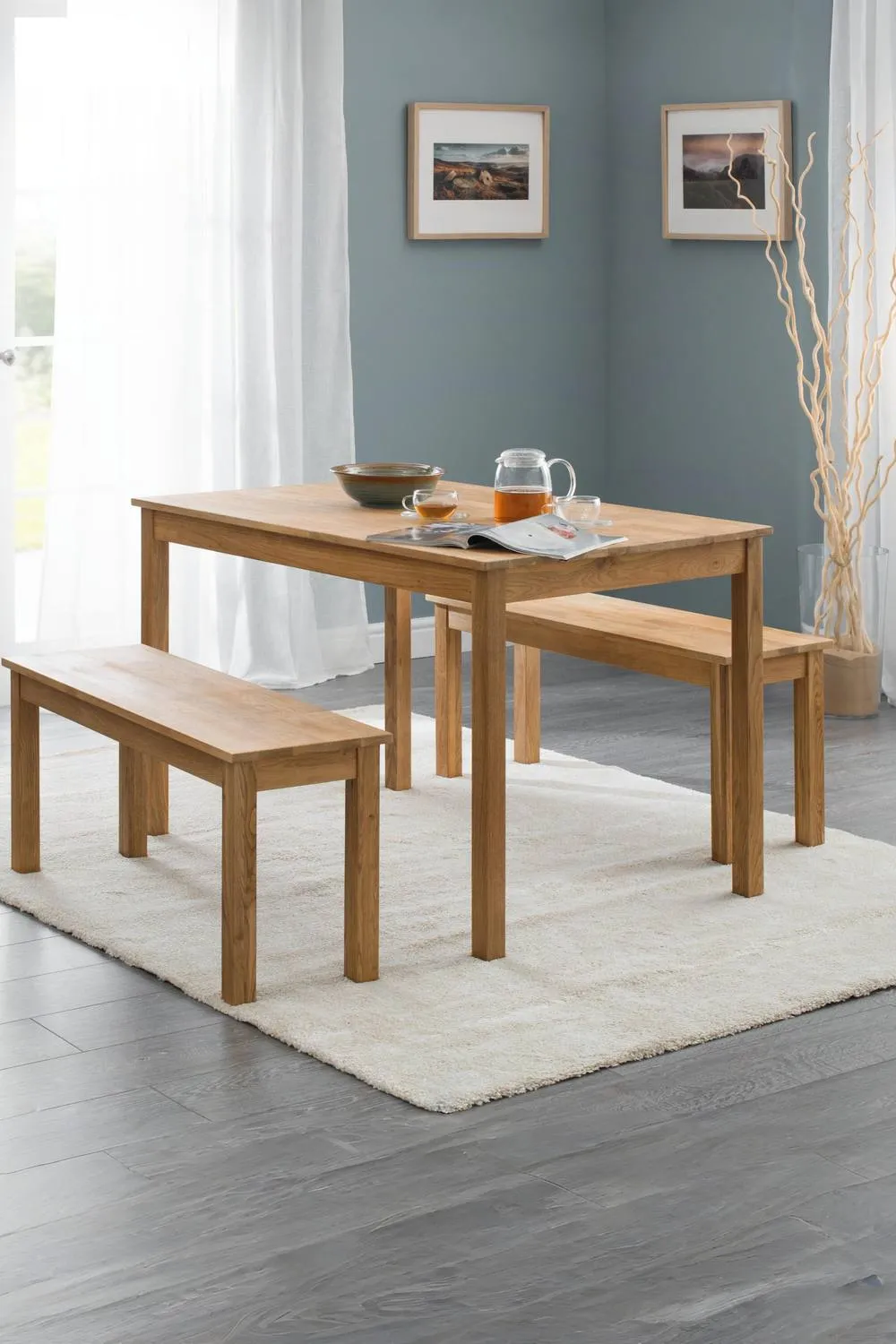 Julian Bowen Coxmoor 2 Seater Dining Bench in Light Oak 2