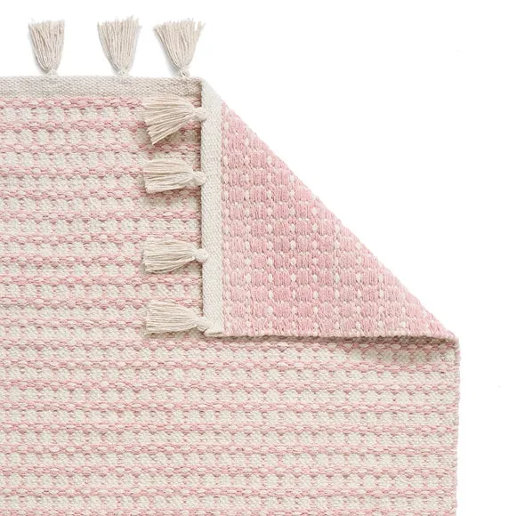 Cotton Linear Pink Scatter Rug 3
