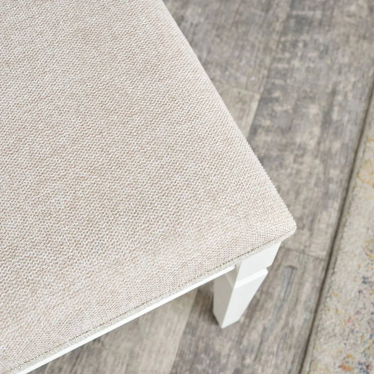Melody Maison Ivory Cushioned Dressing Table Stool - Daventry Ivory Range in Off-White 2