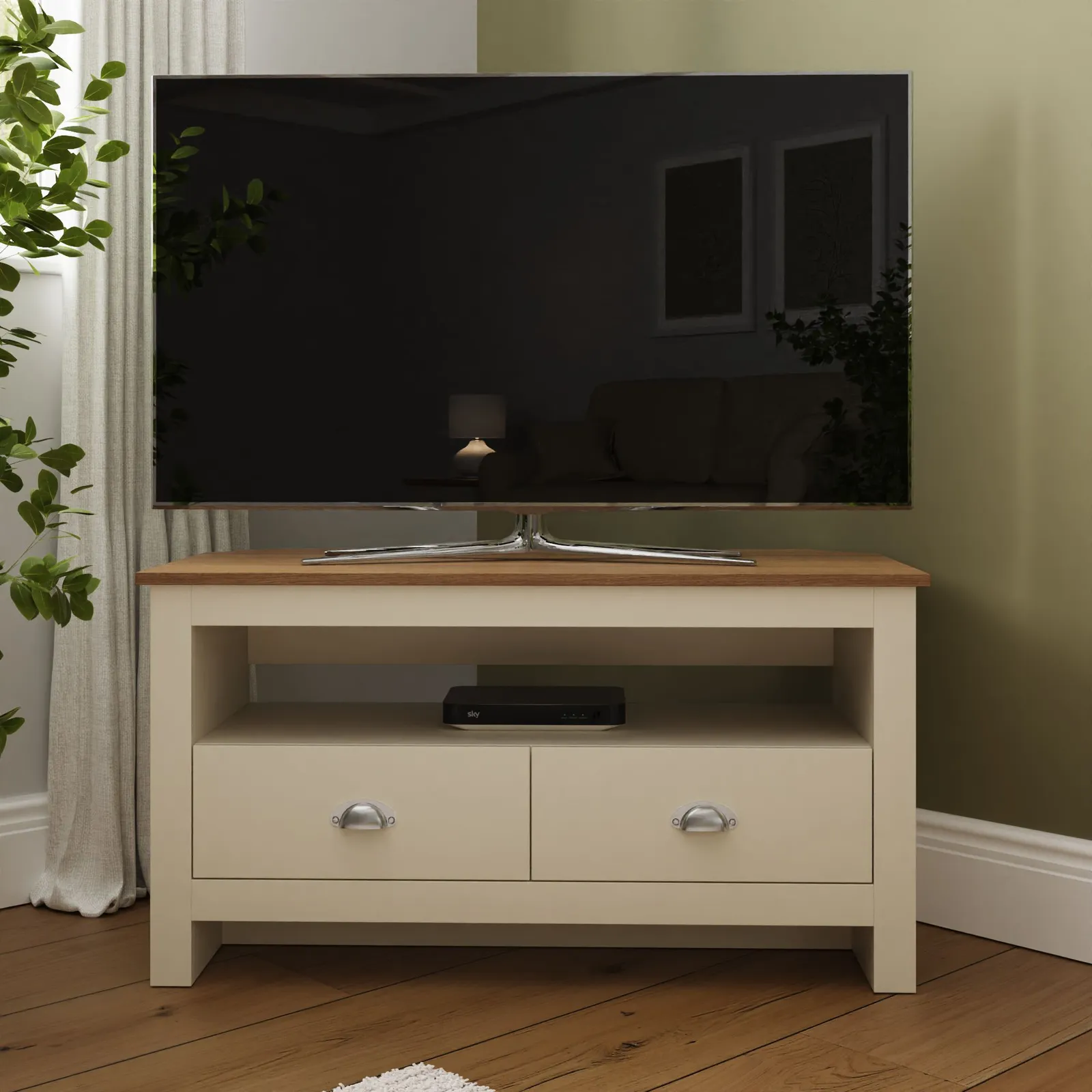 GFW Lancaster Corner TV Unit in Cream