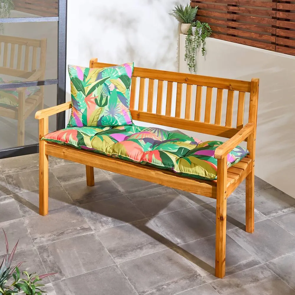 OHS Printed 2 Seater Outdoor Bench Cushion Garden Furniture Seat