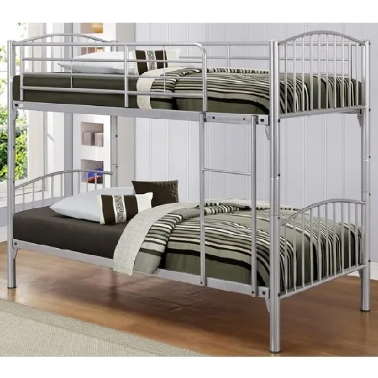 Paddington Children Metal Bunk Bed In Silver
