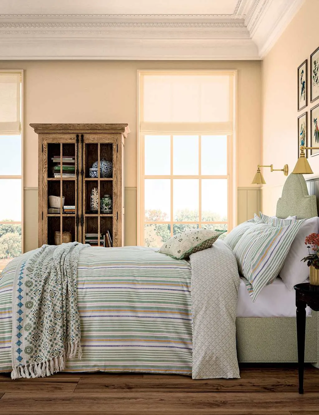 Joules Charleston Stripe Bedding Set Green Mix