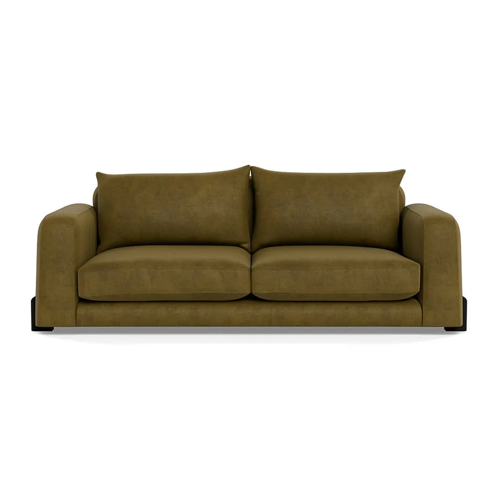 Heal's Nuvola 4 Seater Sofa Smart Luxe Velvet Peridot Black Painted Feet 2