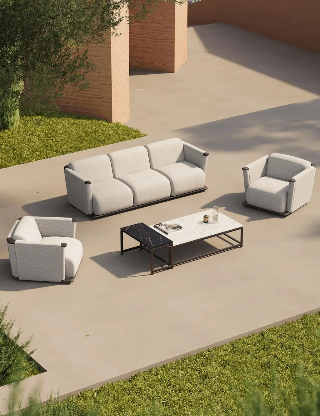 Royalcraft Oryn 5 Seater Garden Lounge Set Light Cream
