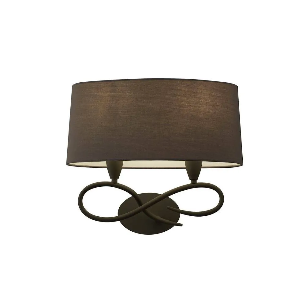 Netlighting Lua Wall Lamp 2 Light E27 Ash Grey With Ash Grey Shade
