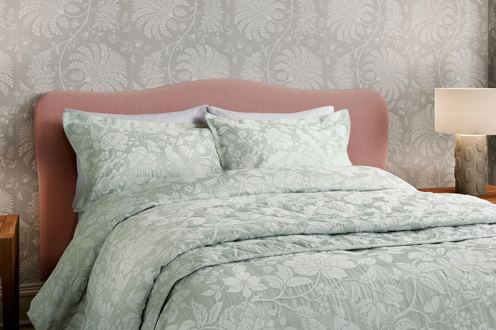 Sanderson 'Pyramus' Cotton Duvet Cover Set in Aqua 2