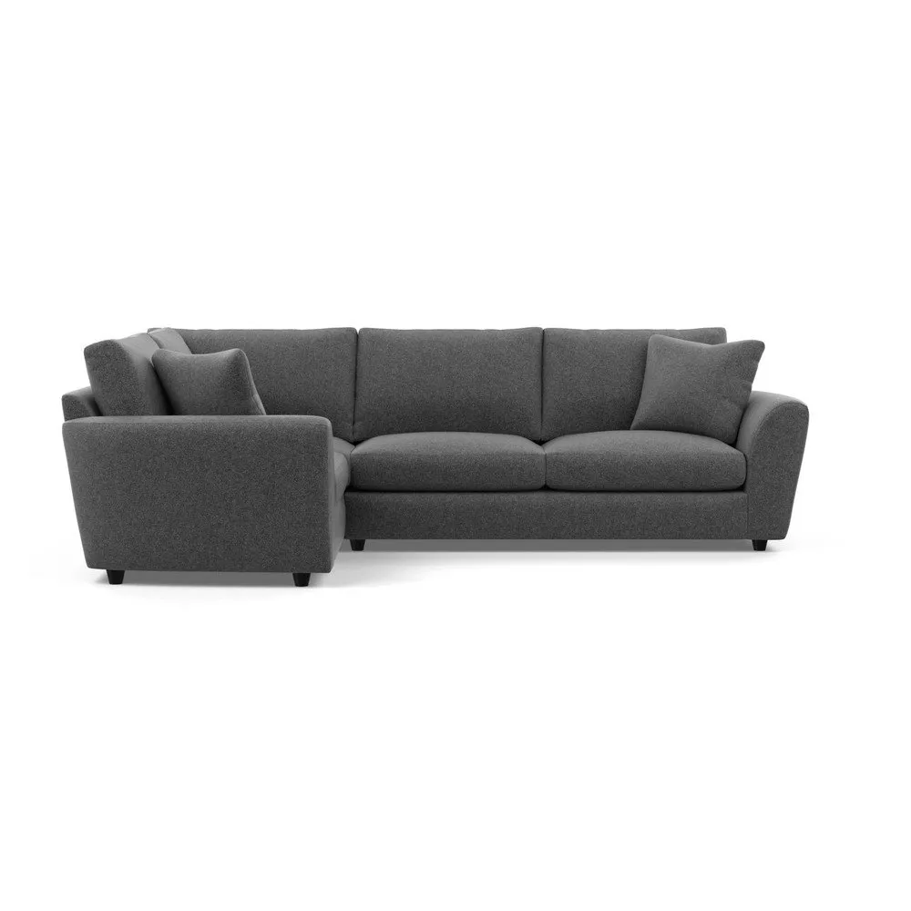 Heal's Snooze Left Hand Facing Corner Sofa Melton Wool Granite Black Feet 1