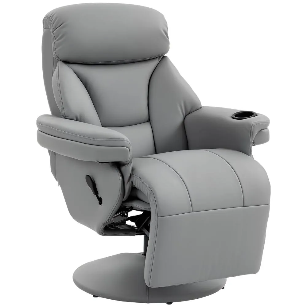 HOMCOM Upholstered Reclining Armchair with Adjustable Backrest, Grey 2
