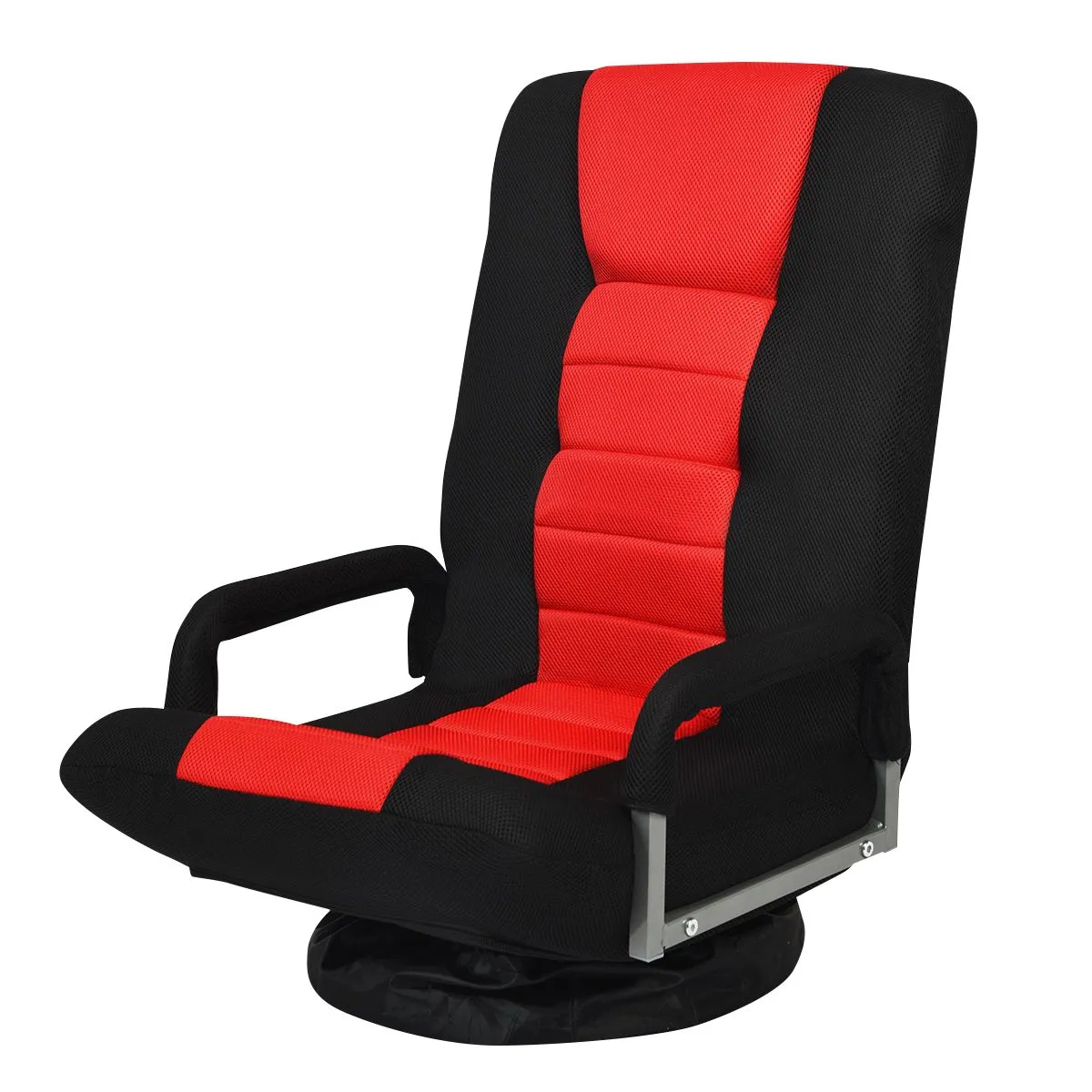 Costway Folding Floor Gaming Chair Adjustable 6-Position Floor Lazy Chair in Red 4