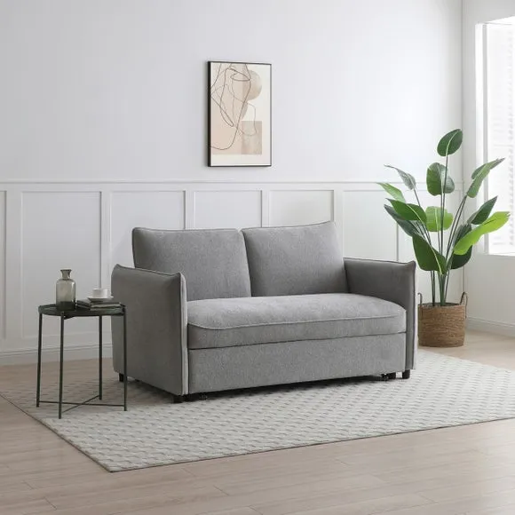 Lucie Grey Boucle 2 Seater Pop Up Sofa Bed 4