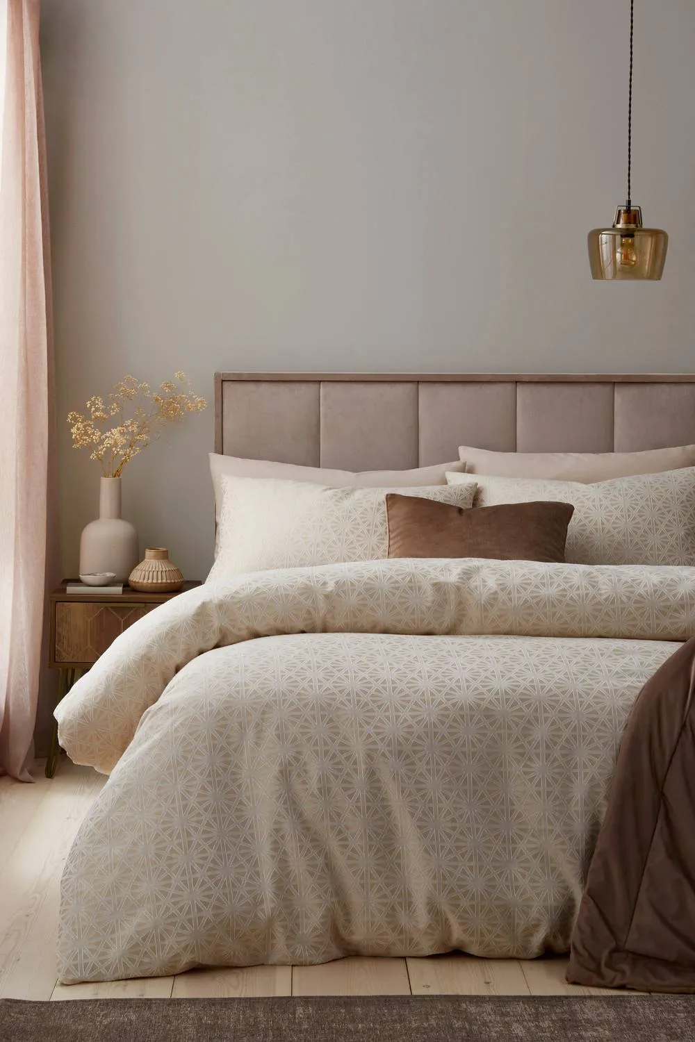 Appletree 'Geo Jacquard' Woven Jacquard Duvet Cover Set in Natural 4