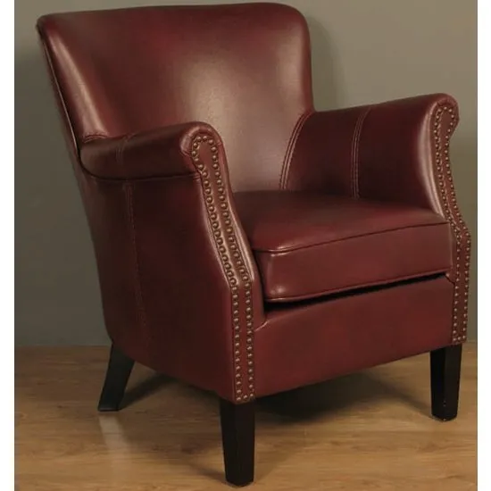 Aquarii Leather Air Fabric Lounge Armchair Burgundy