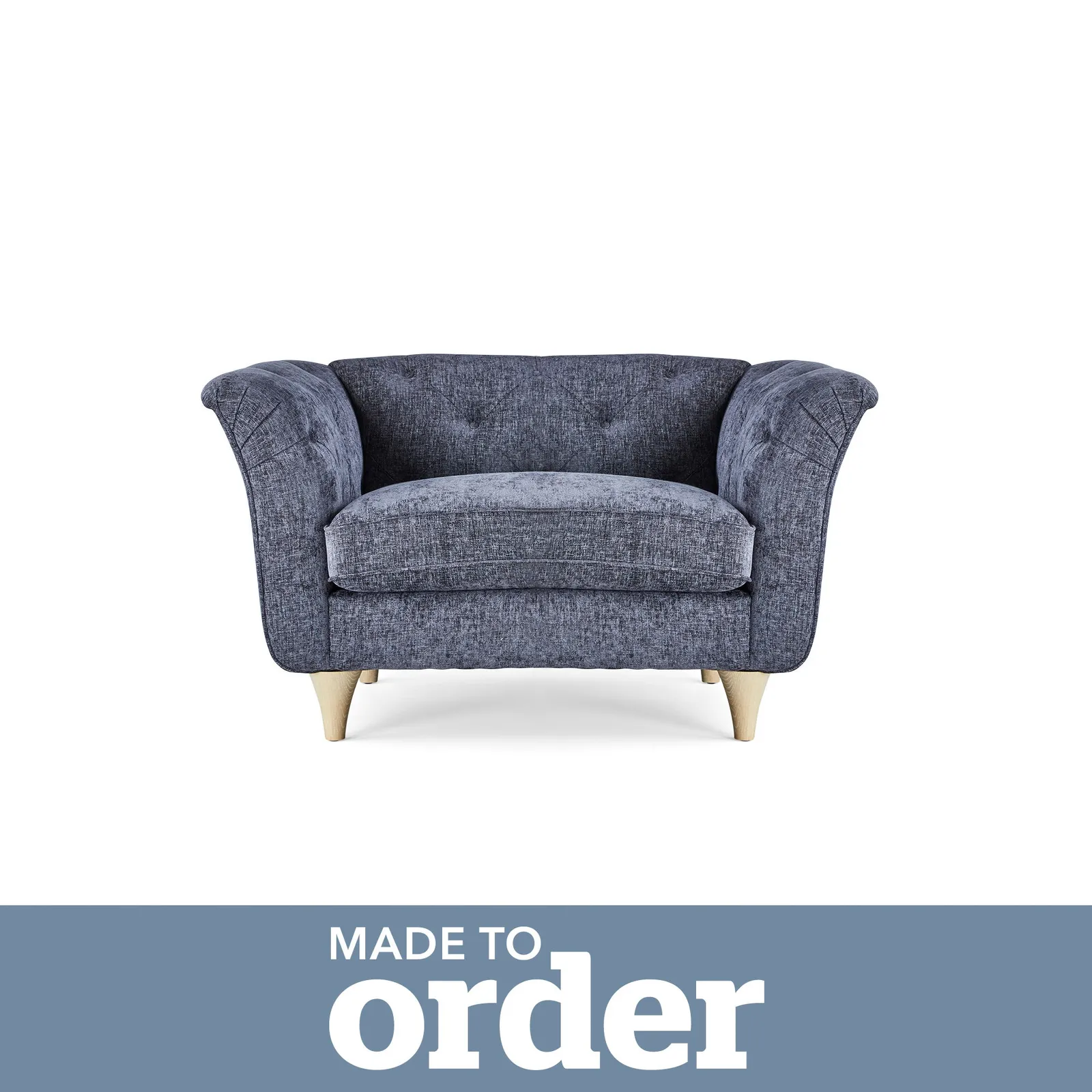 Jaipur Snuggle Chair Luxury Chenille Navy Blue