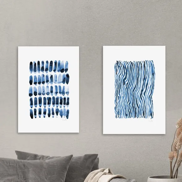 Set of 2 East End Prints Blue Prints 1
