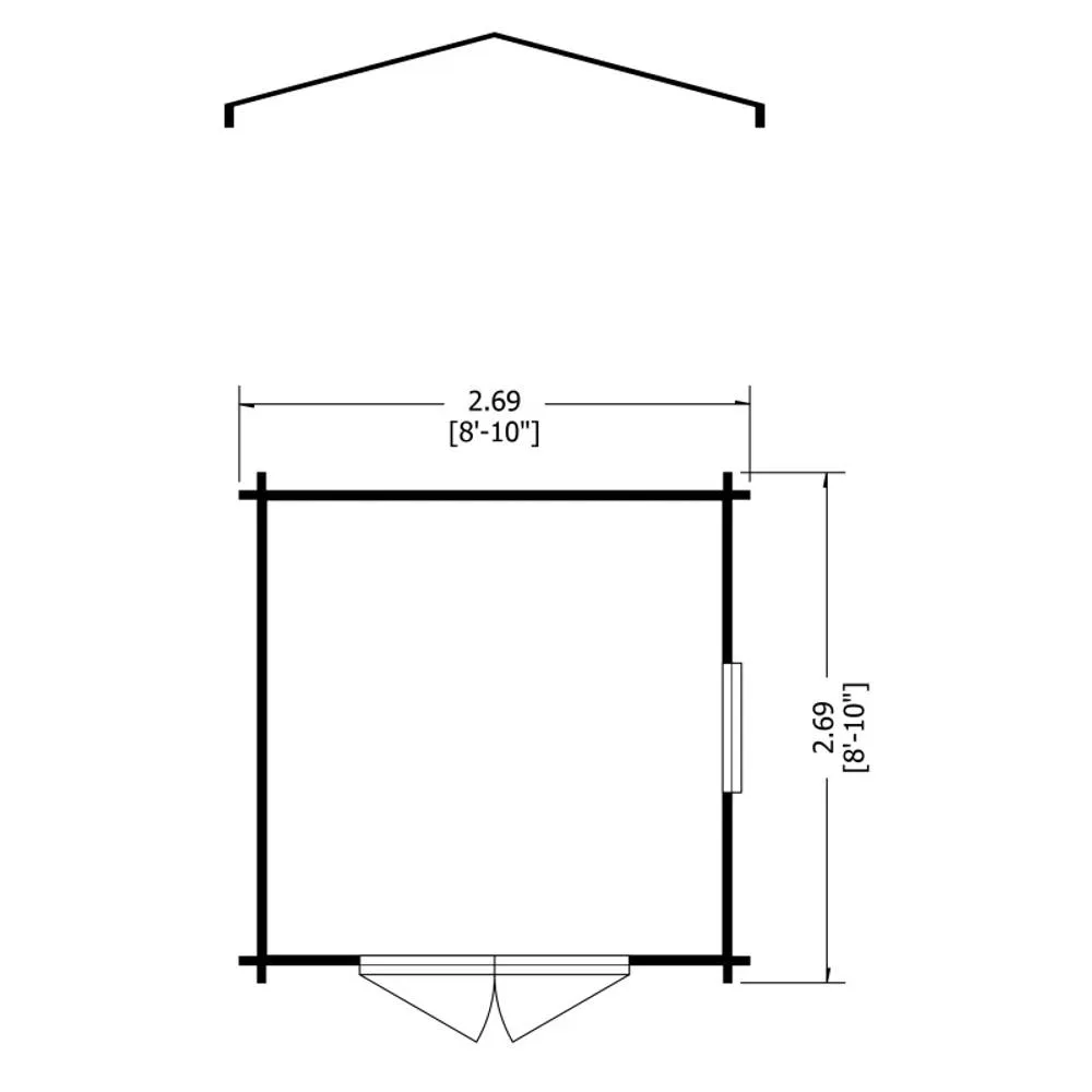 Shires Bradley 19 mm Log Cabin 9 x 9 Feet in Natural 2