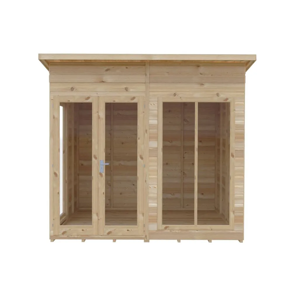 Shires Lela 8x8 Summerhouse - L244.8 x W238 x H227.5 cm in Light Brown
